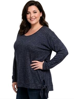 J. By J Crew Heathered Blue Side Tie Top Size 3X